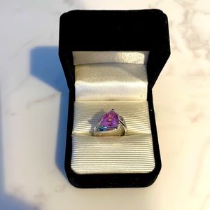 Silver and Pink Gem Ring